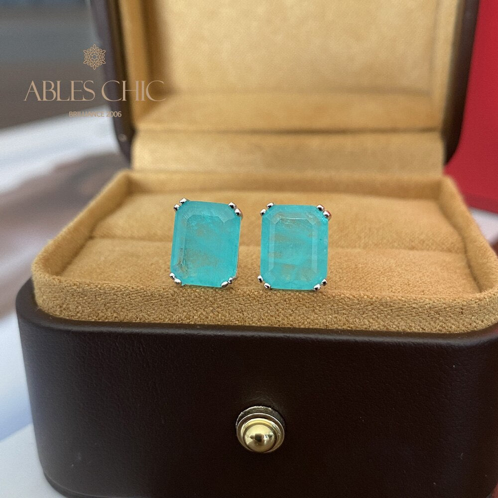 Boucles d'oreilles émeraude Paraiba Tourmaline E0121