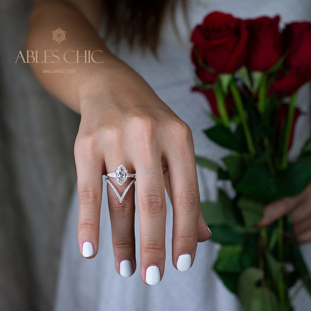Bague pile de diamants marquise R0304