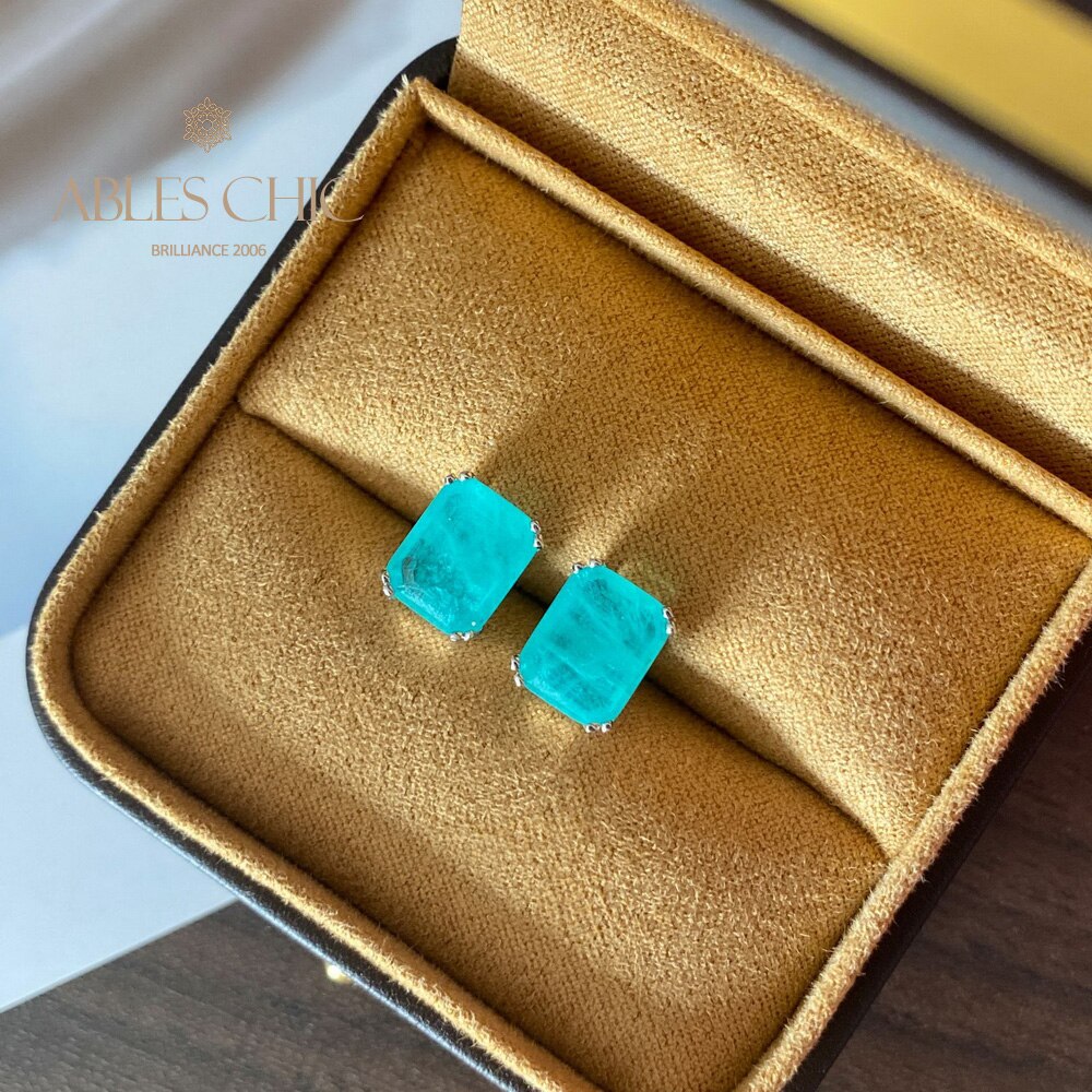 Boucles d'oreilles émeraude Paraiba Tourmaline E0121