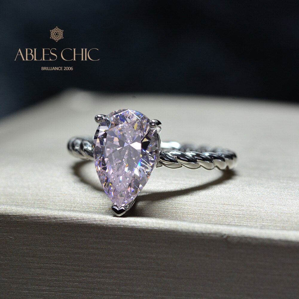 Bague de fiançailles solitaire avec pierres précieuses R0892