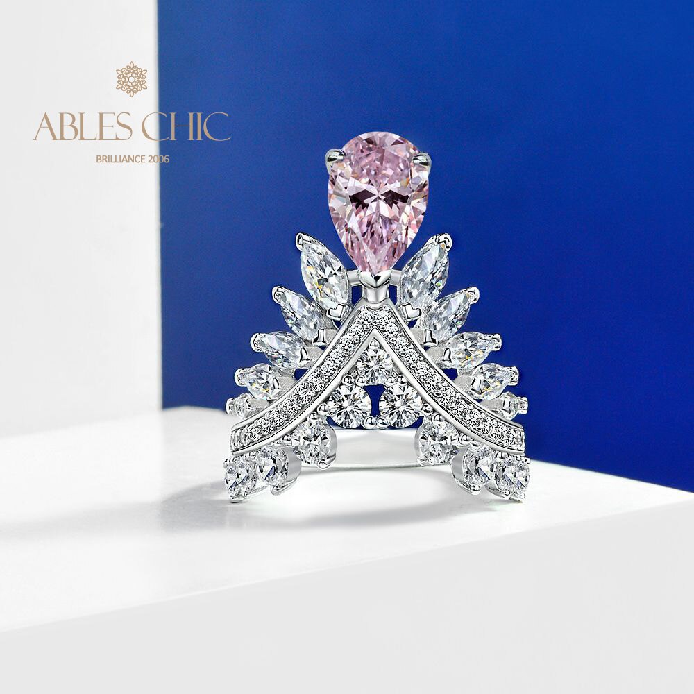 Bague couronne poire saphir R1532