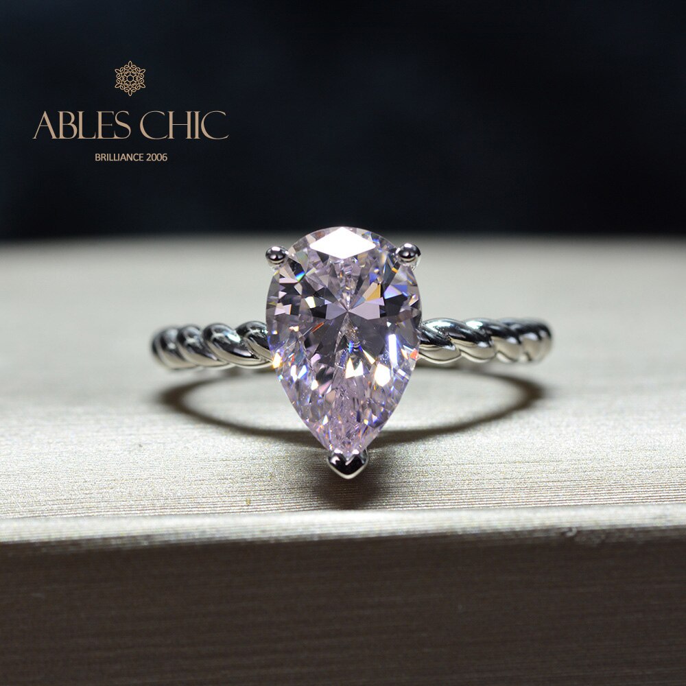 Bague de fiançailles solitaire avec pierres précieuses R0892