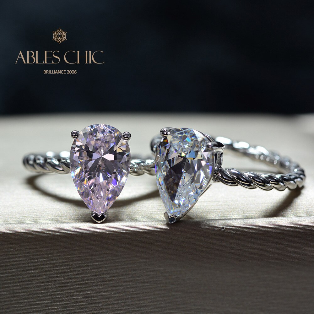 Bague de fiançailles solitaire avec pierres précieuses R0892