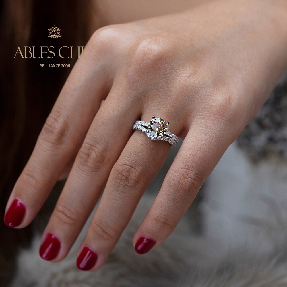 Ensemble d'anneaux empilables citrine R0317
