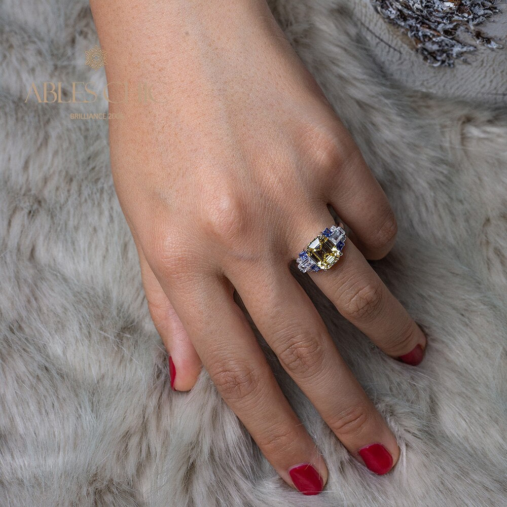 Bague de fiançailles diamant taille Asscher R0380