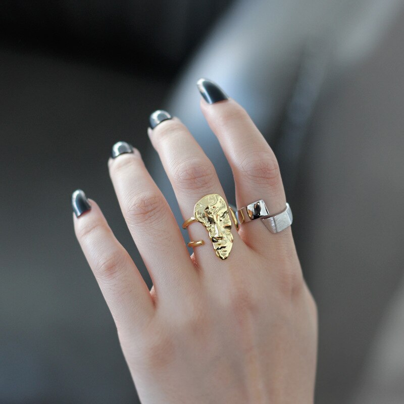 Bague large froissée abstraite R1133