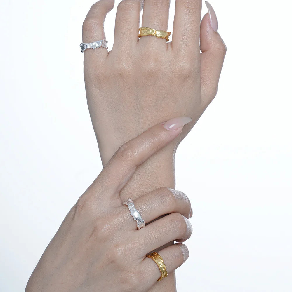 Bague Motif Mat Abstrait R179