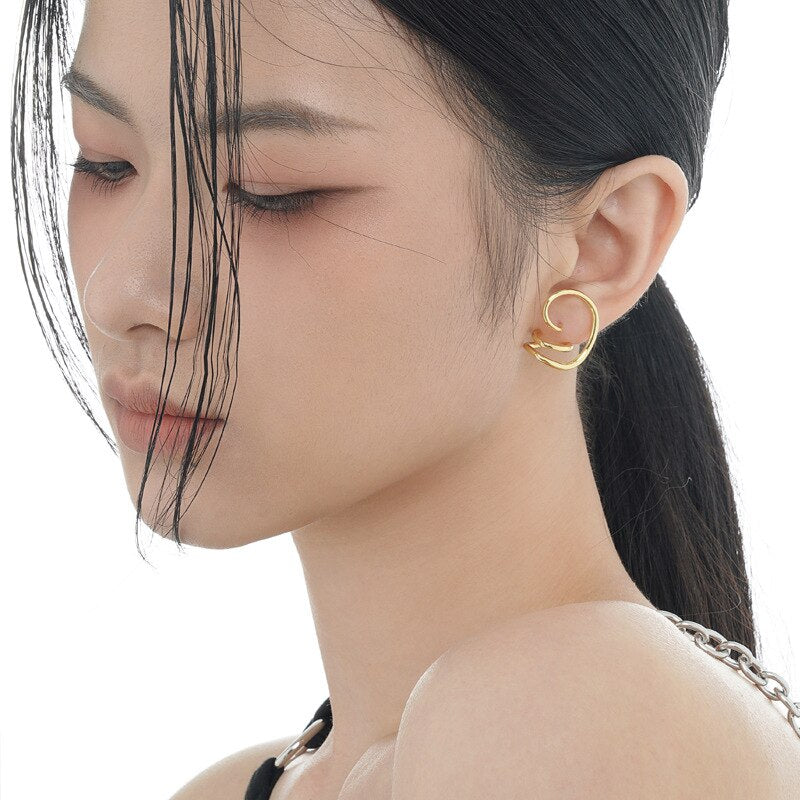 Clous d'oreilles à motif de fil abstrait E1029