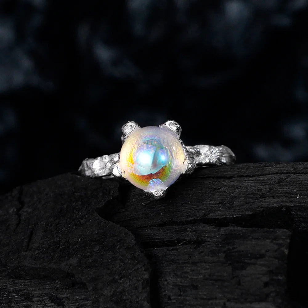 Bague Pierre de Lune Texturée R1267