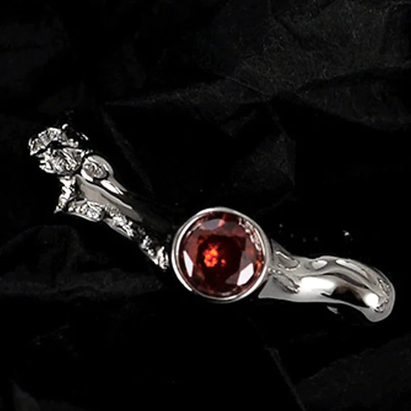 Bague CZ à texture extraterrestre R1252
