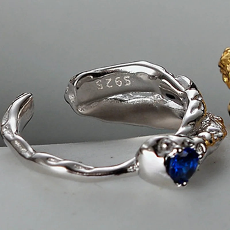 Bague CZ à texture extraterrestre R1258