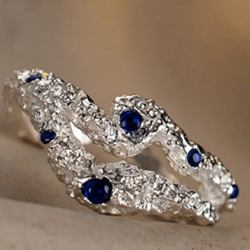 Bague CZ Texture Écorce R1279