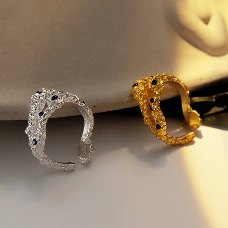 Bague CZ Texture Écorce R1279