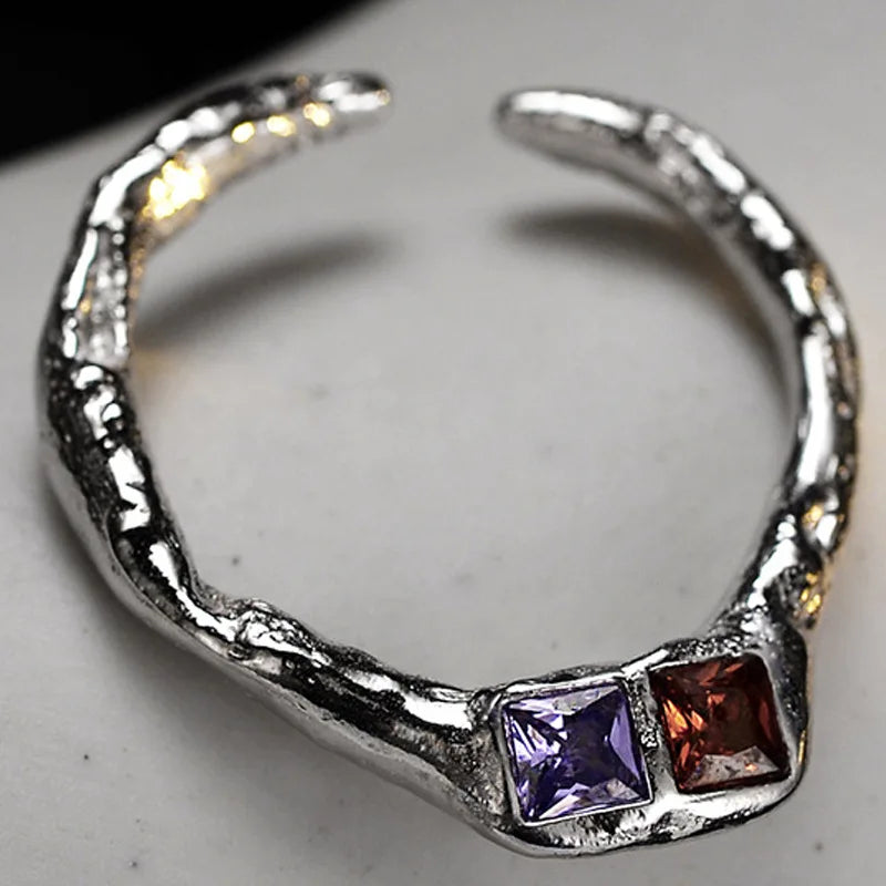Bague CZ texturée R1277