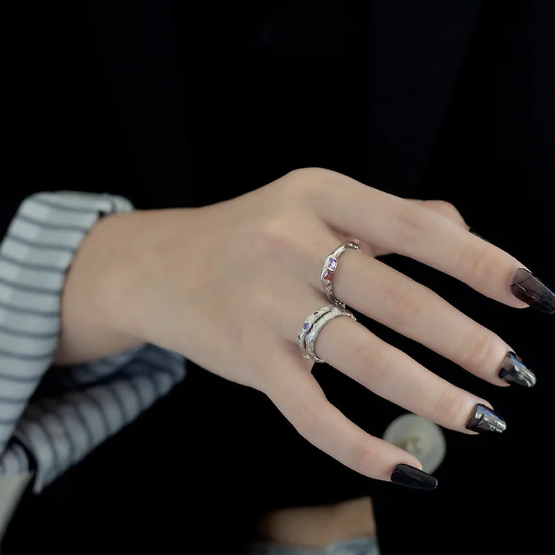 Bague CZ texturée R1277