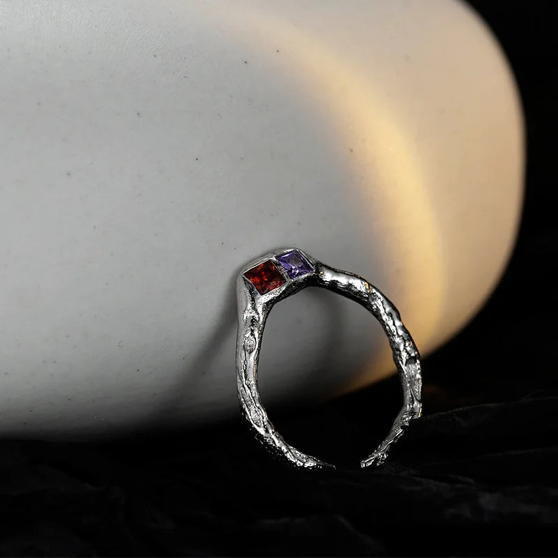 Bague CZ texturée R1277