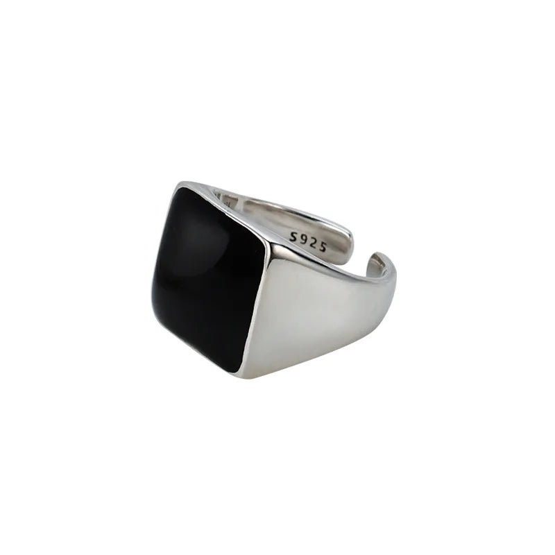 Bague épaisse chevalière en émail R1283