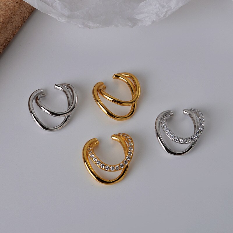 Boucles d'oreilles en fil épais pavé E1085 1 pièce