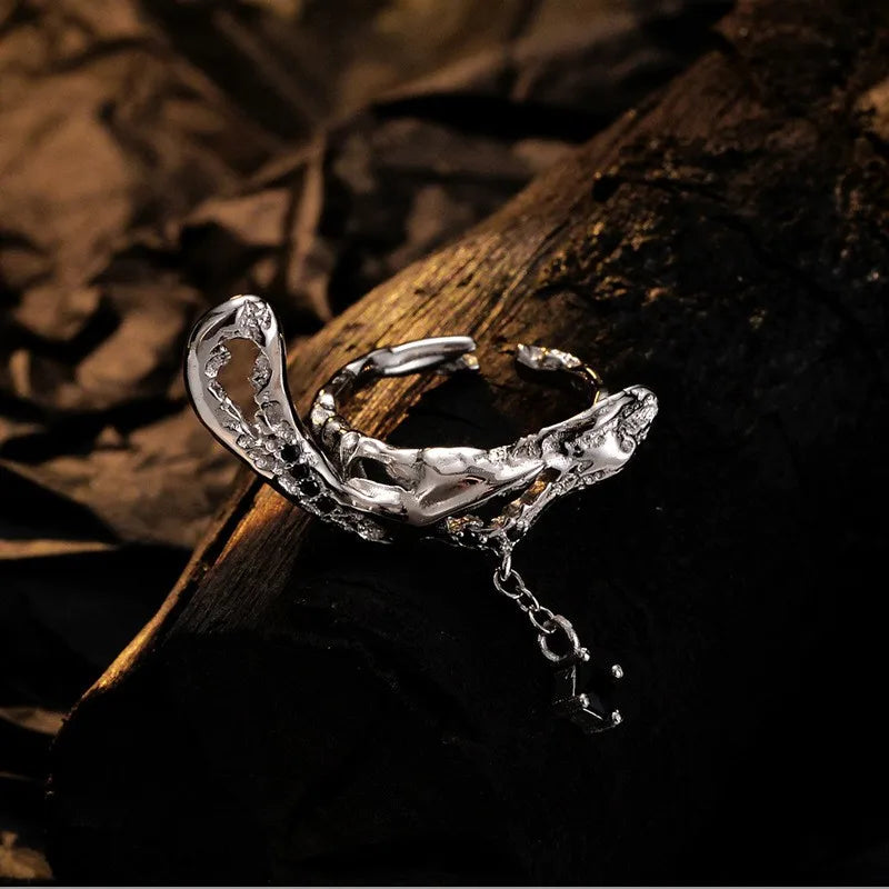 Bague irrégulière en forme de goutte enchaînée R1170