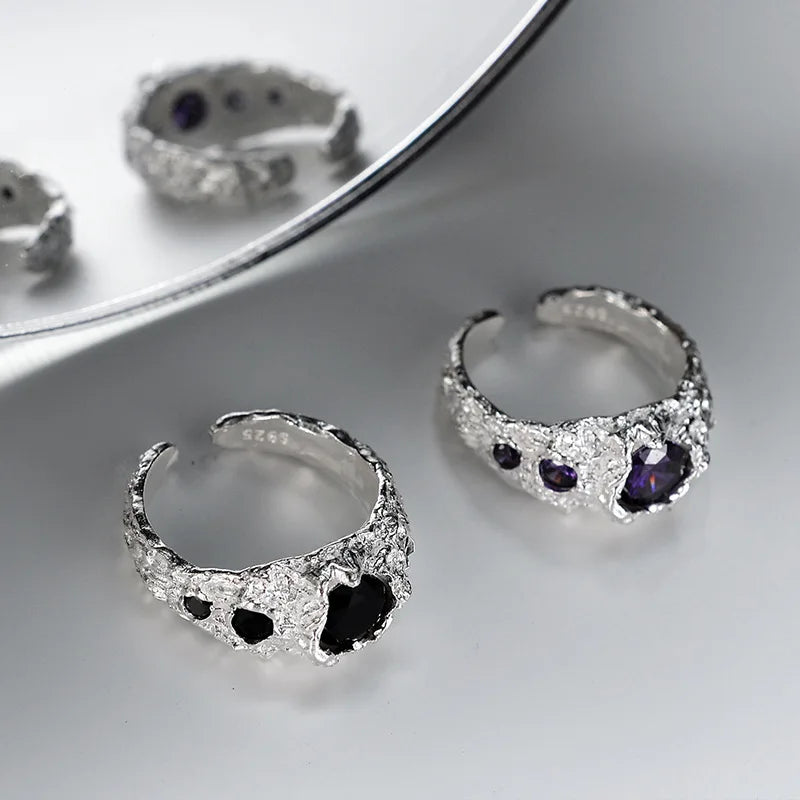Grosse bague à texture extraterrestre R1232