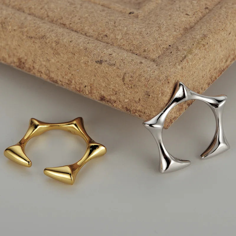 Bague ouverte étoile géométrique R1138