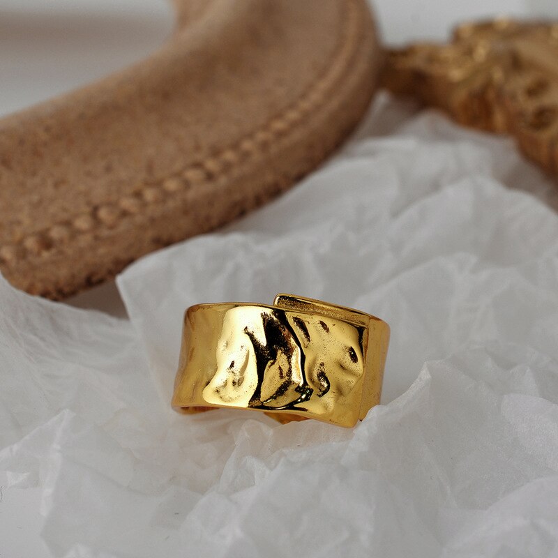 Bague épaisse texturée large R1037