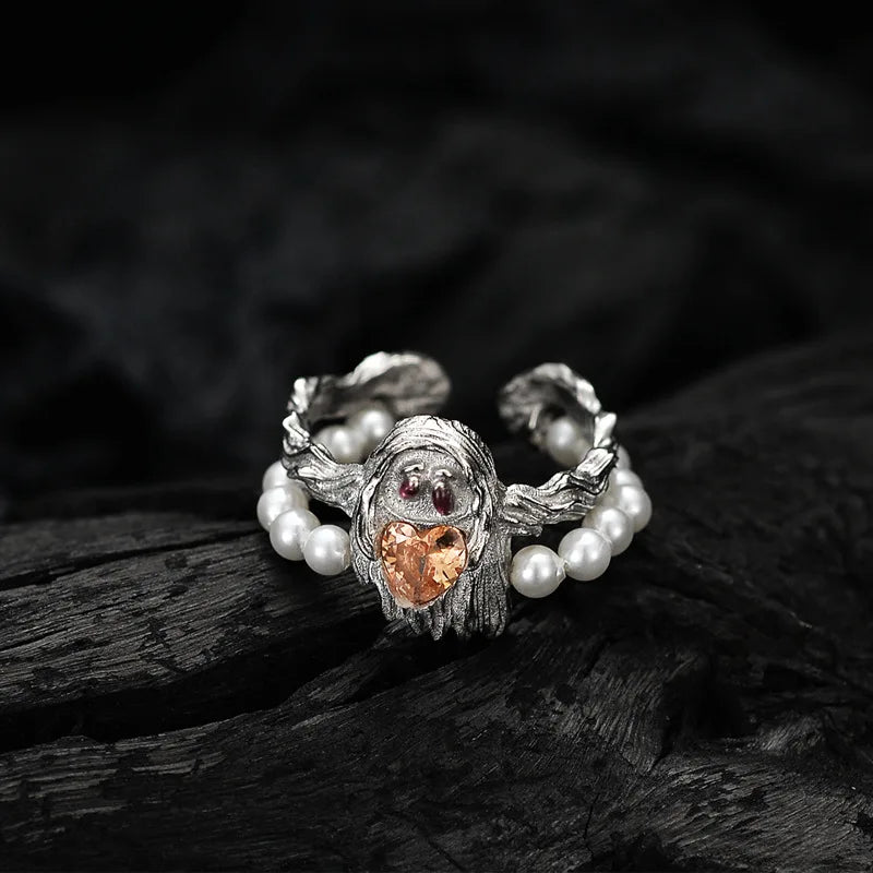 Bague de perles irrégulières Halloween R1167