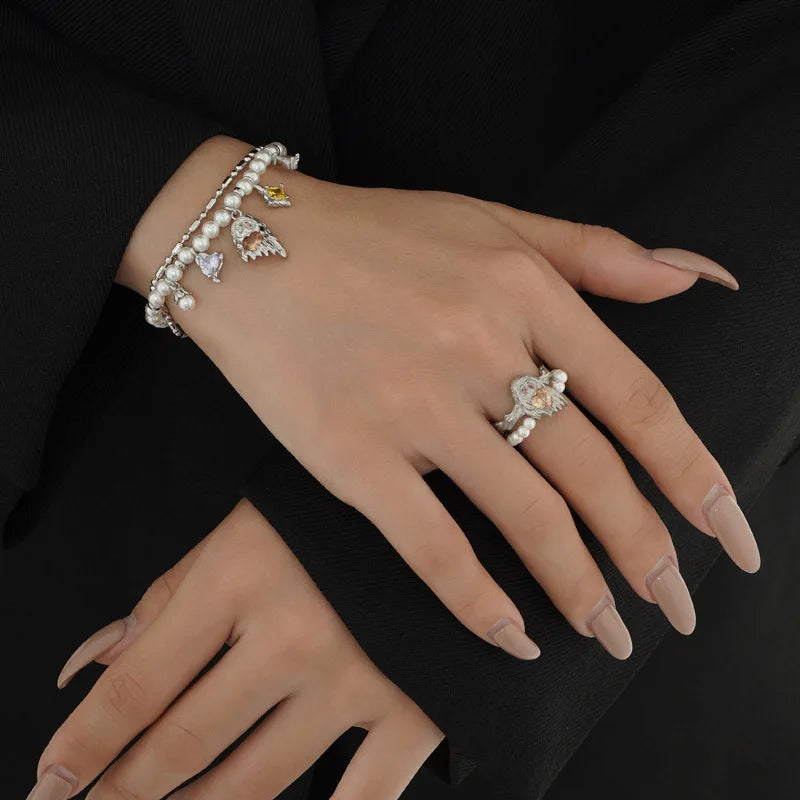 Bague de perles irrégulières Halloween R1167