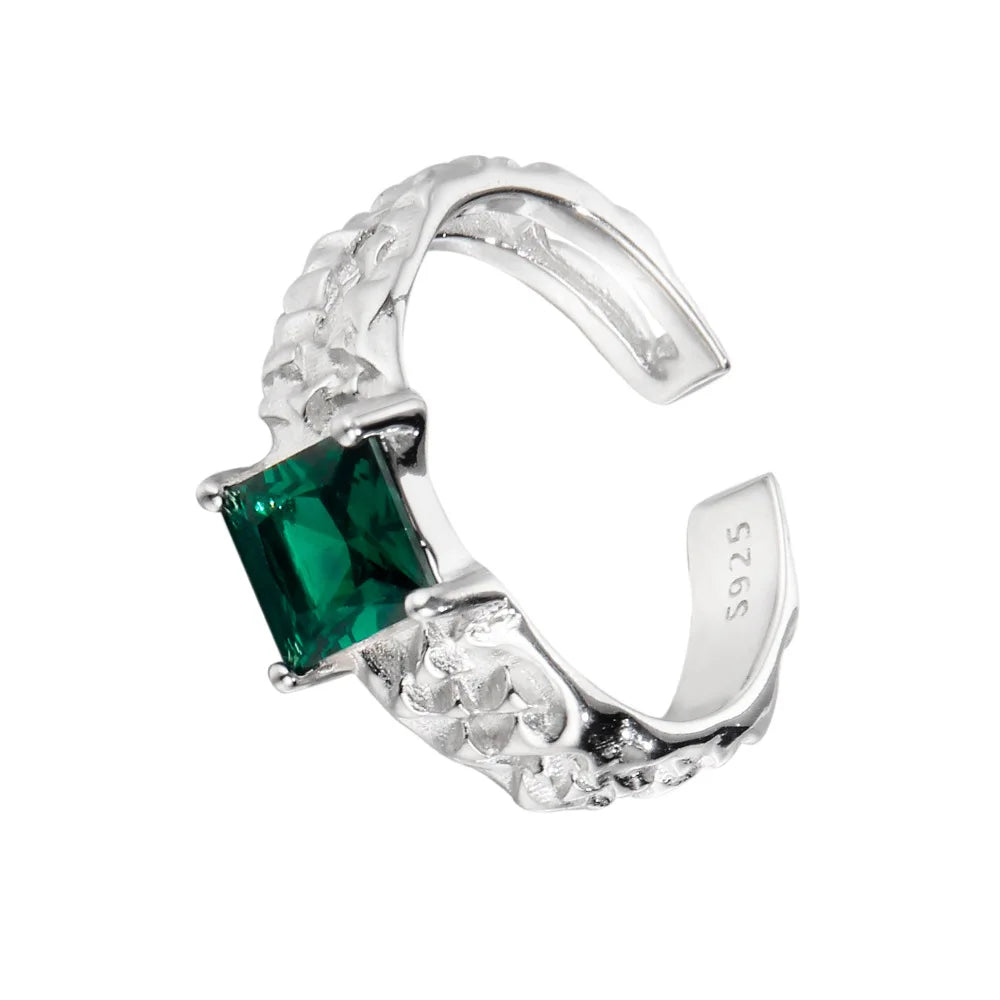 Bague CZ irrégulière martelée R1244