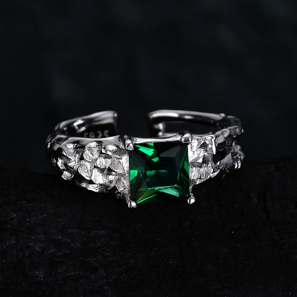 Bague CZ irrégulière martelée R1244