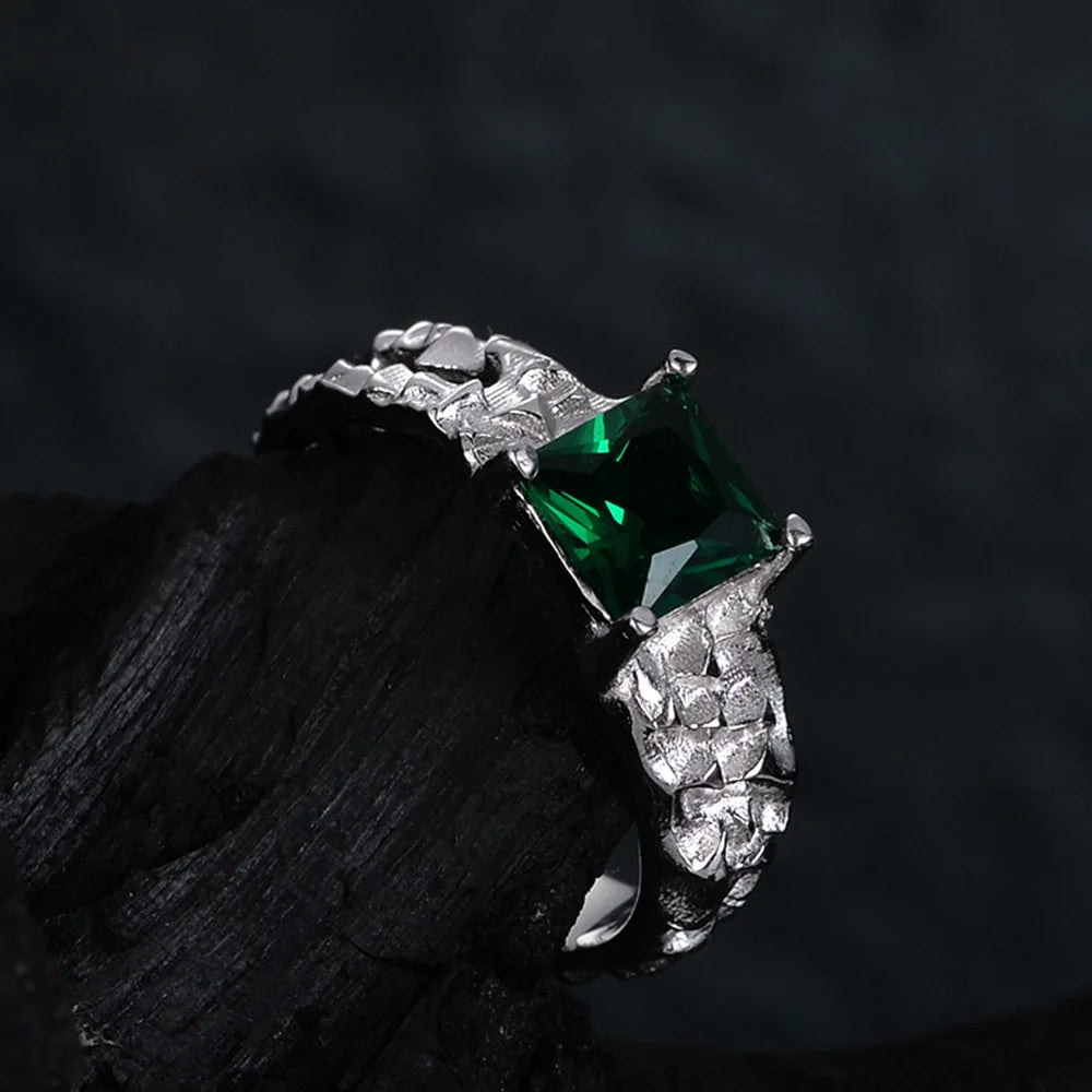 Bague CZ irrégulière martelée R1244