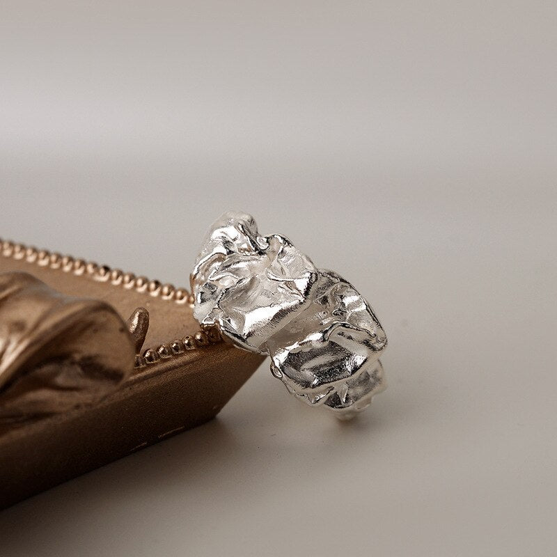 Anneau ouvert motif émietté R1070