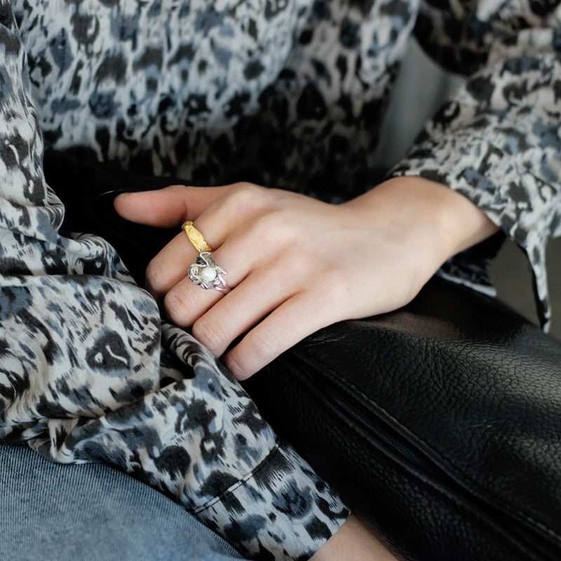 Bague Perle Fleur Impressionniste R1010