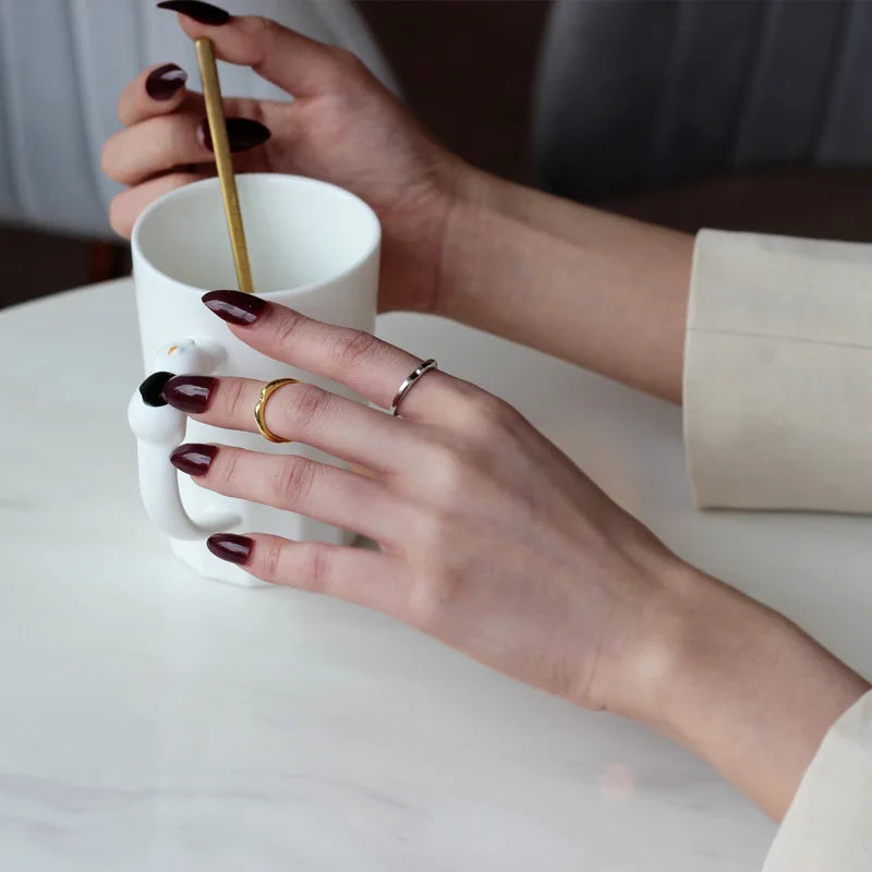 Bague polie à bande irrégulière R1129