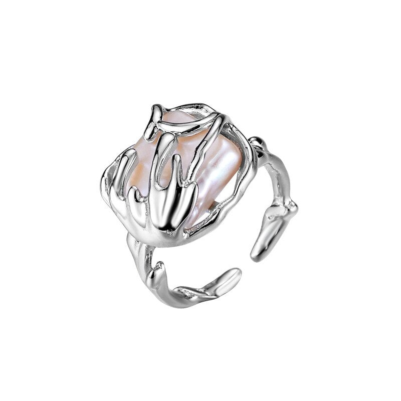 Bague perle baroque chic français R1226