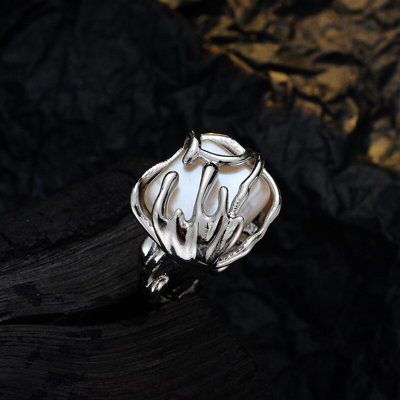 Bague perle baroque chic français R1226