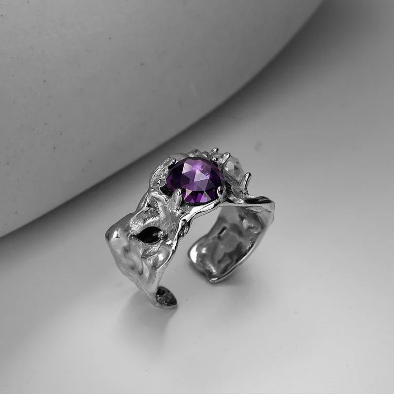 Bague Alien Zircons Violets R1236
