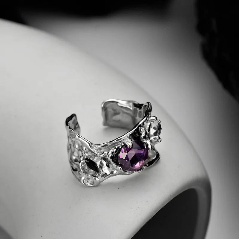 Bague Alien Zircons Violets R1236