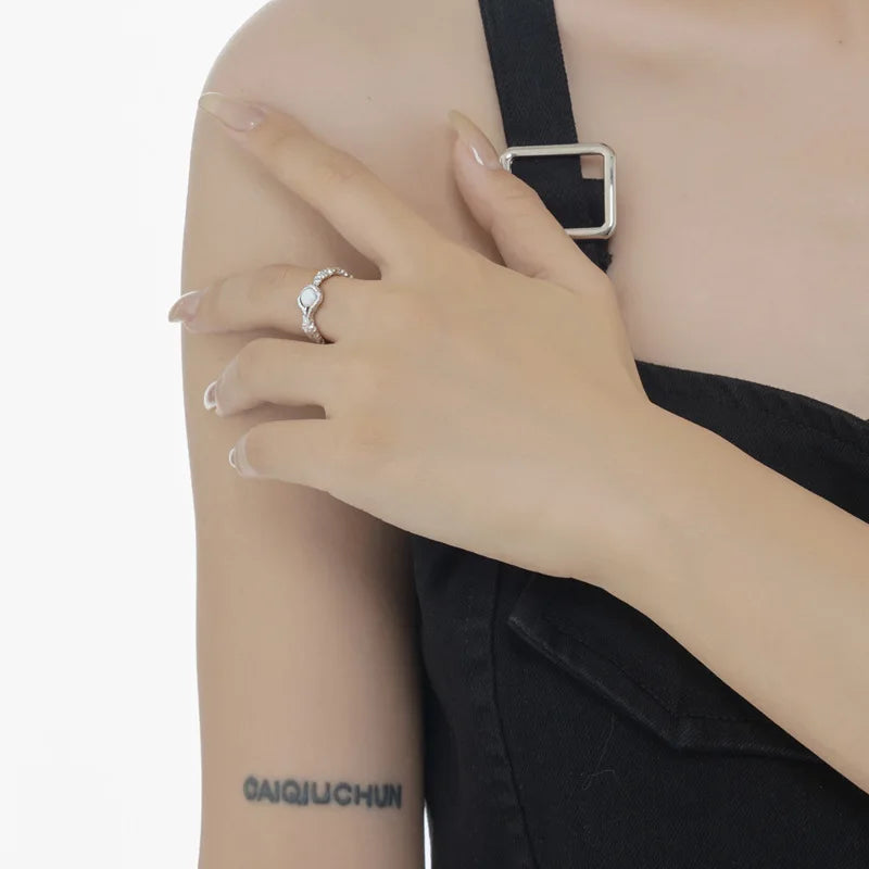 Bague Opale Solitaire Irrégulière R1221