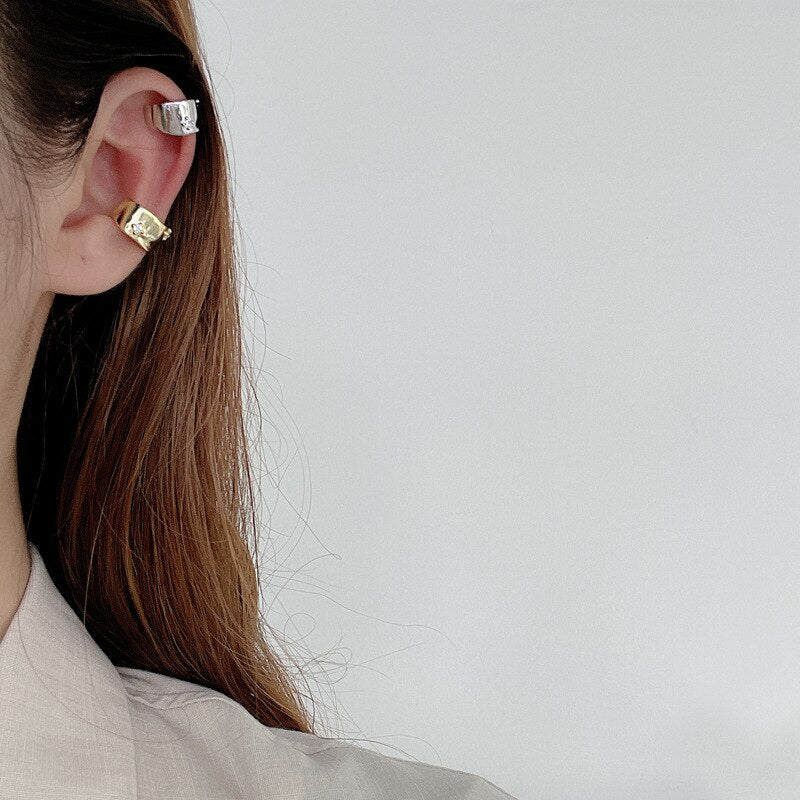 Boucles d'oreilles larges ondulées irrégulières E1056 1 pièce