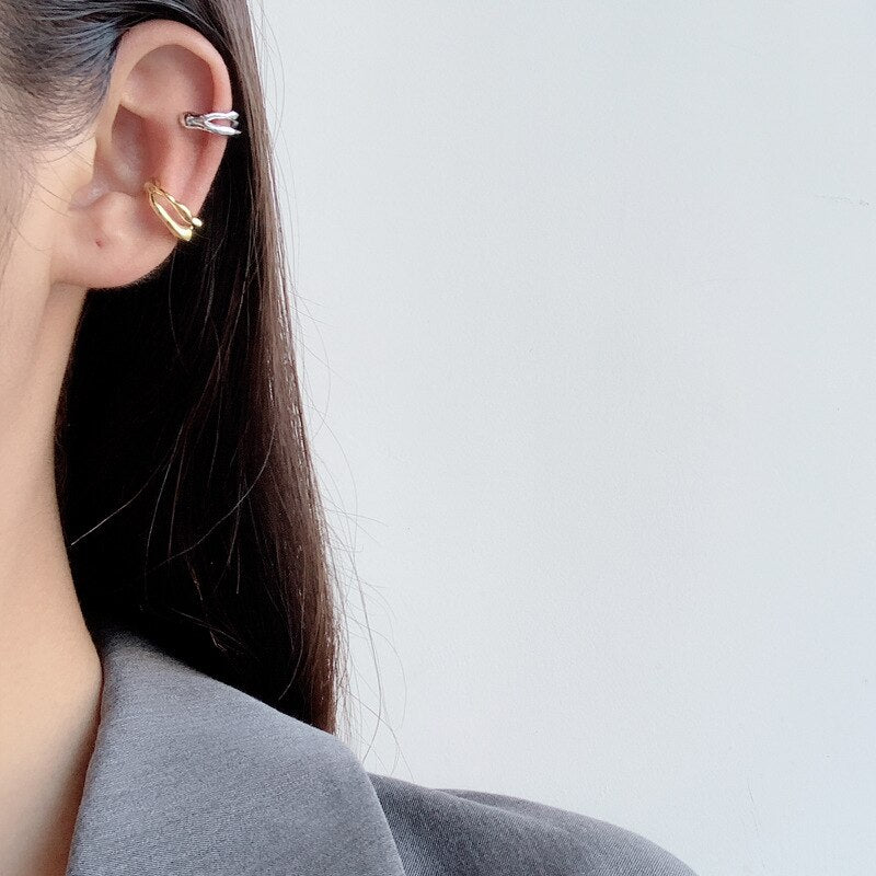 Poignets d'oreilles géométriques décalés E1090 1 pièce