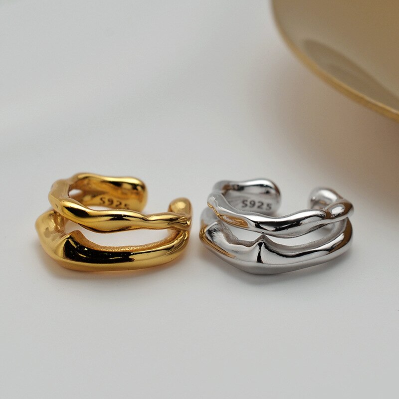 Poignets d'oreilles géométriques décalés E1090 1 pièce