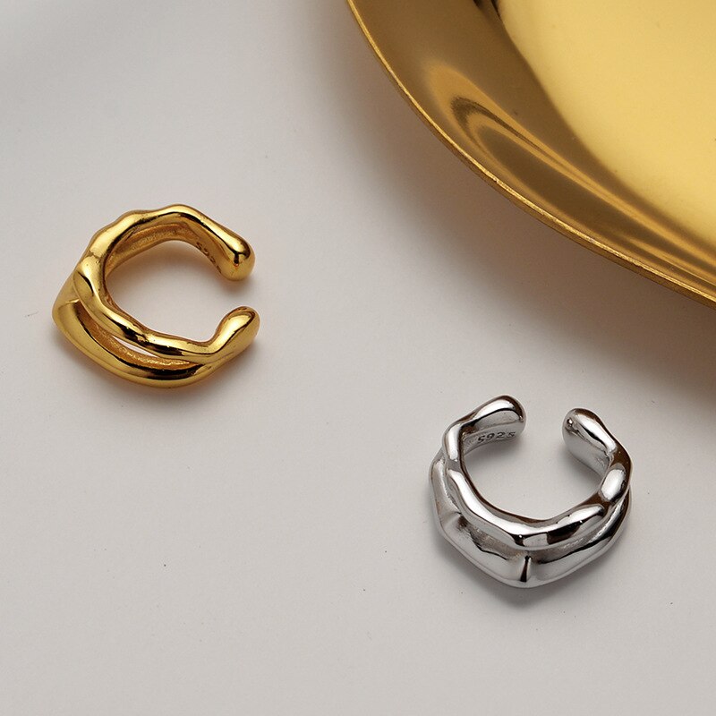 Poignets d'oreilles géométriques décalés E1090 1 pièce