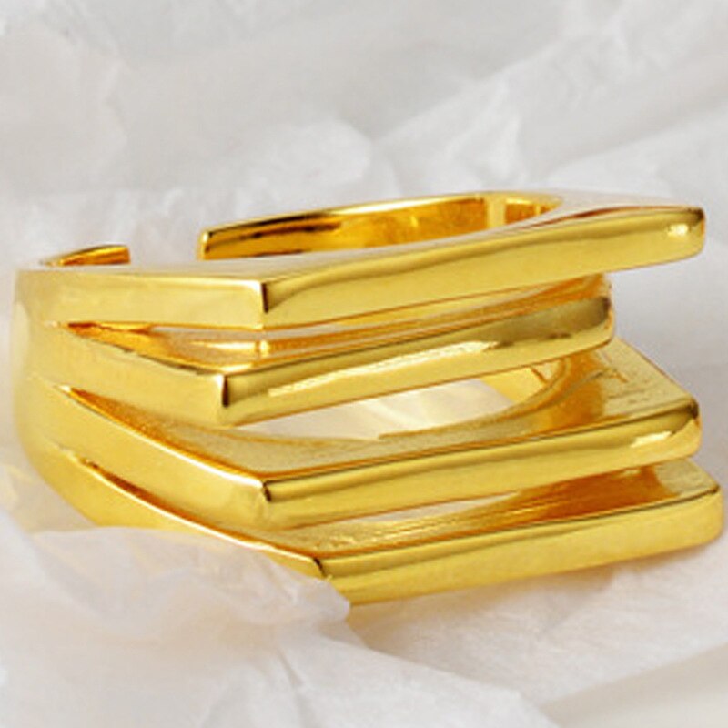 Bague épaisse carrée en couches R1039
