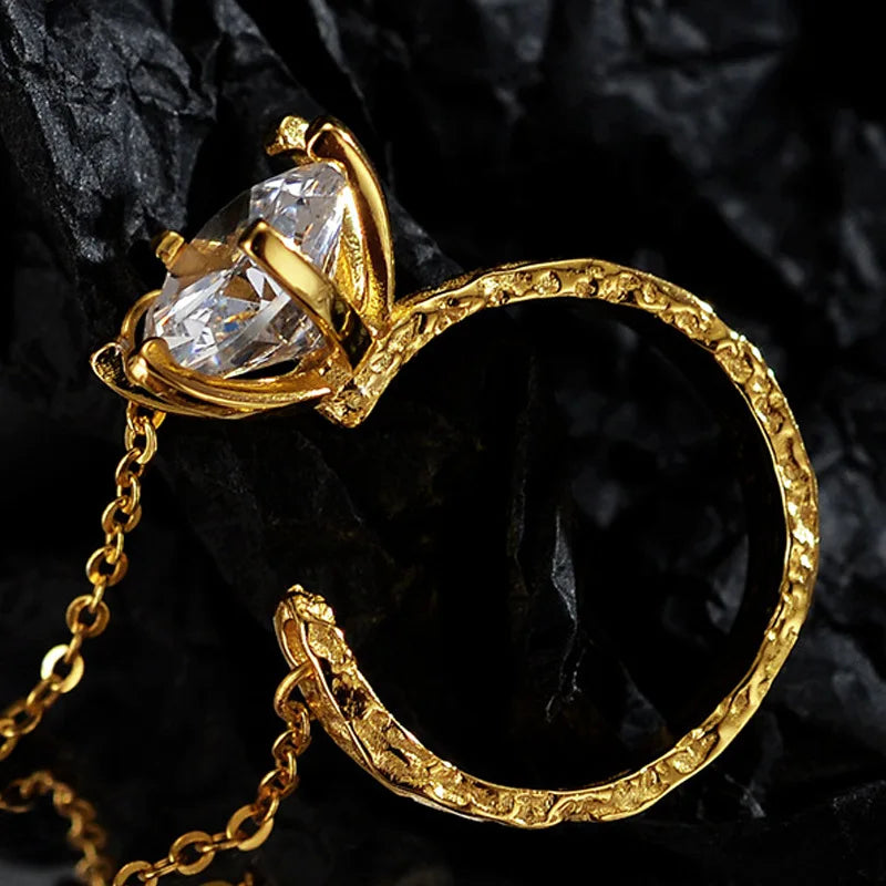 Bague longue chaîne CZ R1219