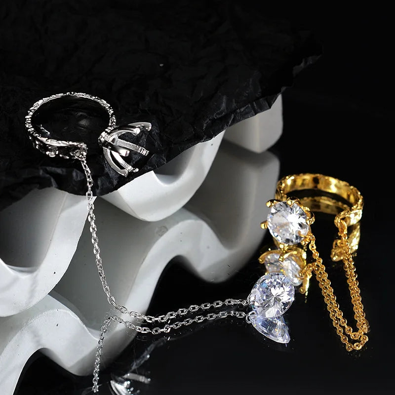 Bague longue chaîne CZ R1219