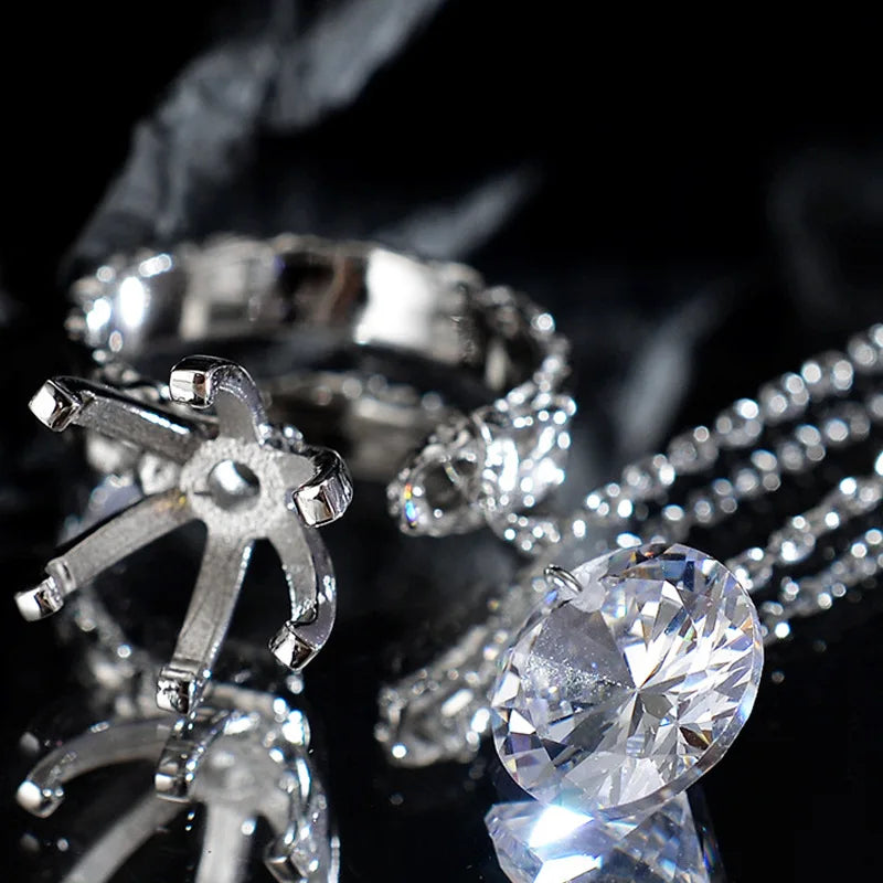 Bague longue chaîne CZ R1219