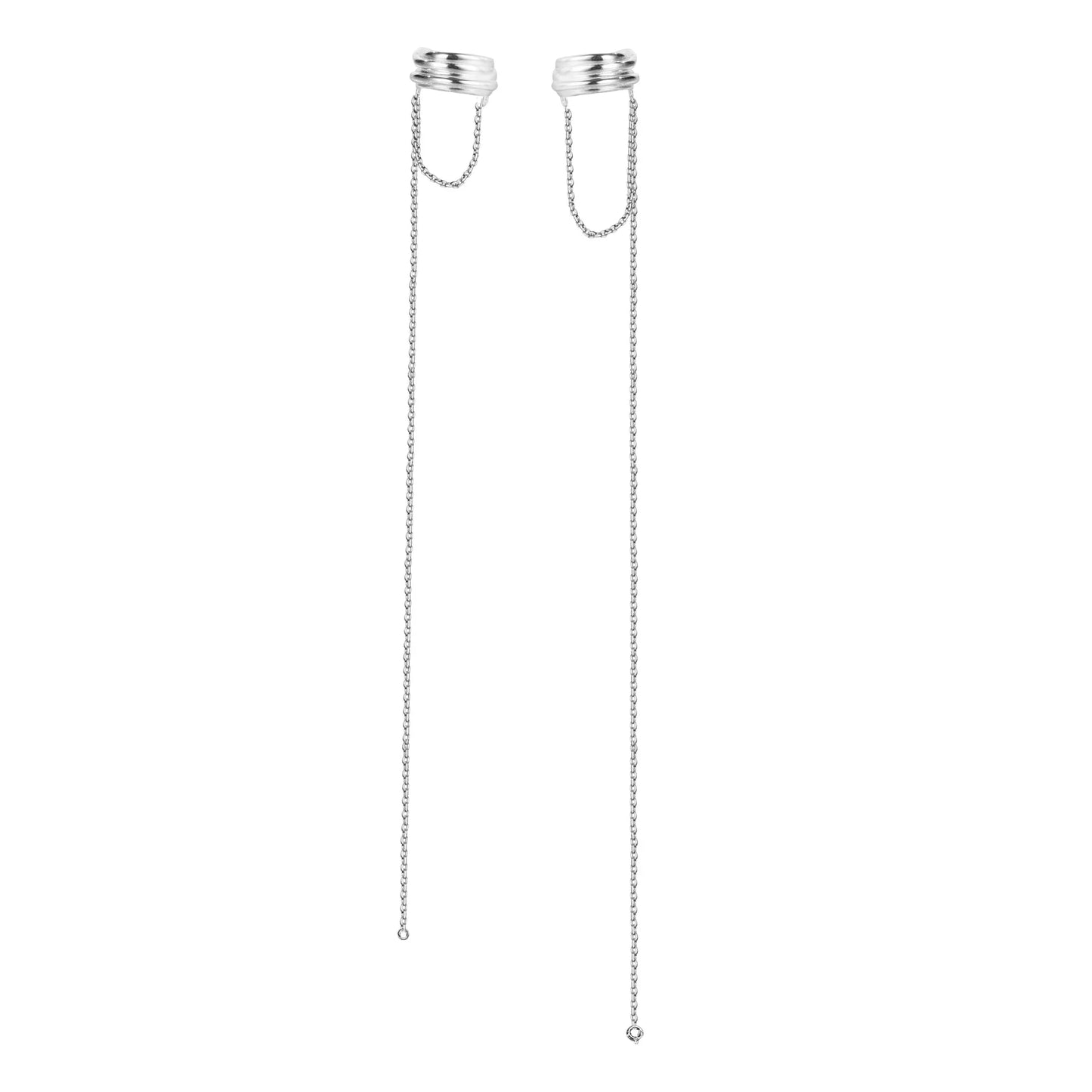 Boucle d'oreille créoles à longue chaîne E1173