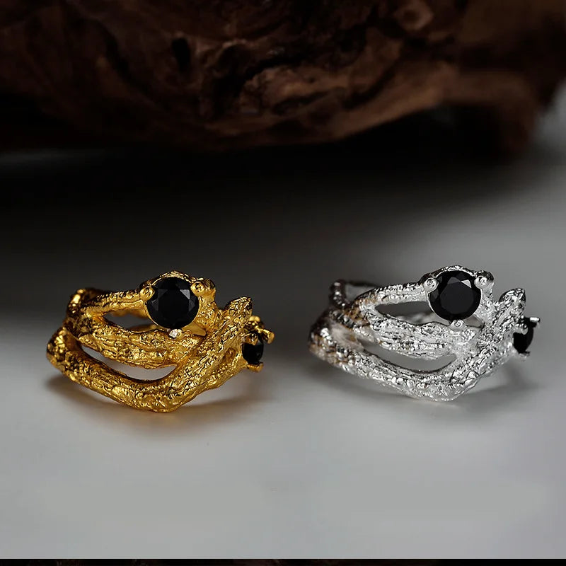 Bague épaisse à texture extraterrestre R1249