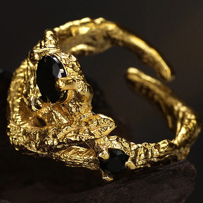 Bague épaisse à texture extraterrestre R1249